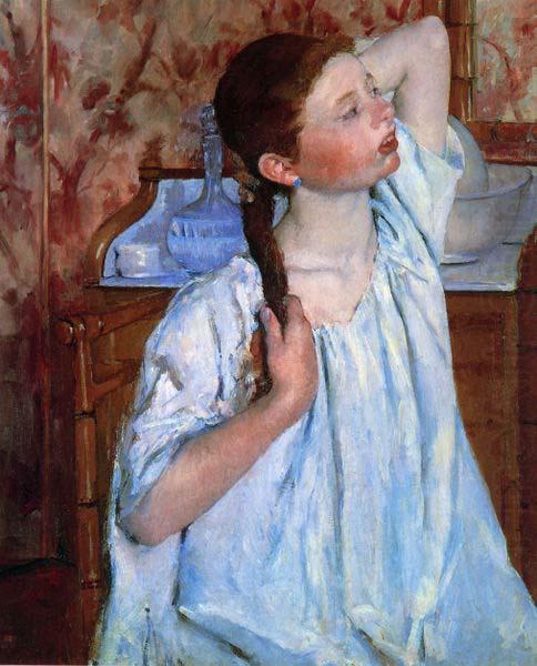 Mary Cassatt Girl Arranging her Hair china oil painting image
